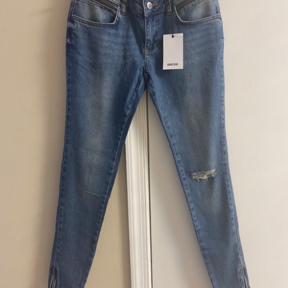 Anine Bing Classic Blue ankle skinny Jeans Sz 27 NWT